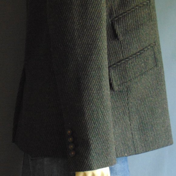 J. Crew Collection Gray Wool Blend Pinstriped Pea Coat Jacket 8 - Picture 4 of 6